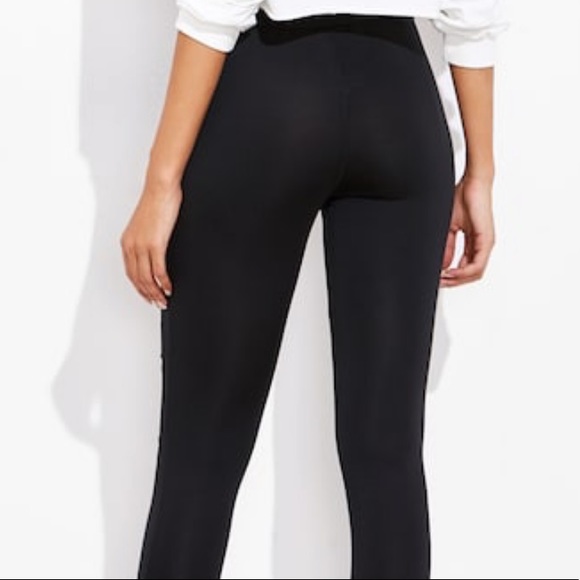 MESH INSERT LEGGING SOLID BLACK